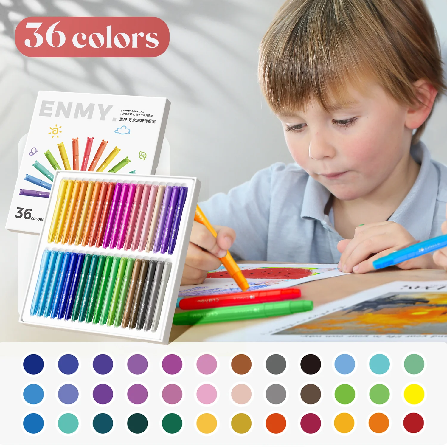 36 Colors Jumbo Capped Crayons - Image 3