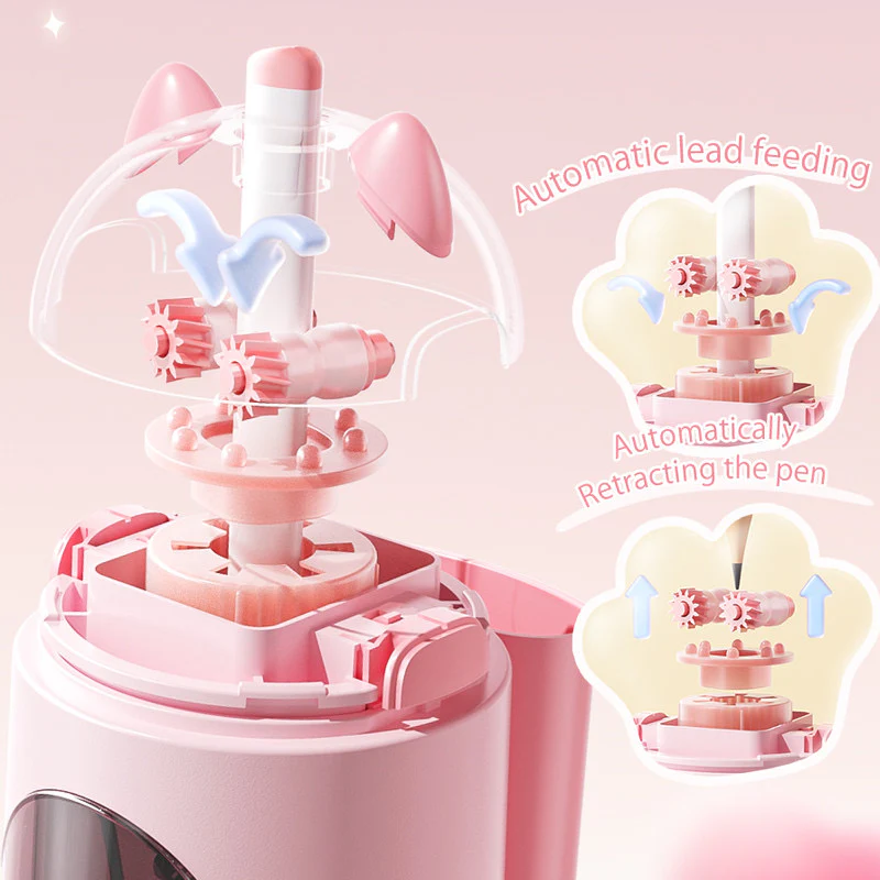 Fully Automatic Electric Pencil Sharpener (Kitty Design) - Image 3